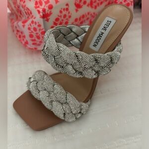 Steve Madden Womens Kenley Slip On Open Toe Dress Sandals - US 6.5